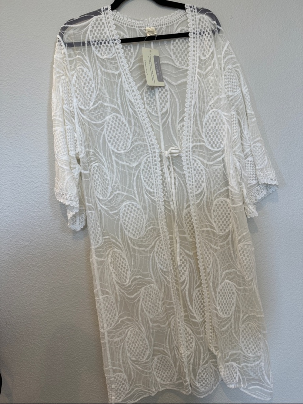 Elegant White Lace Swim Coverup NWT